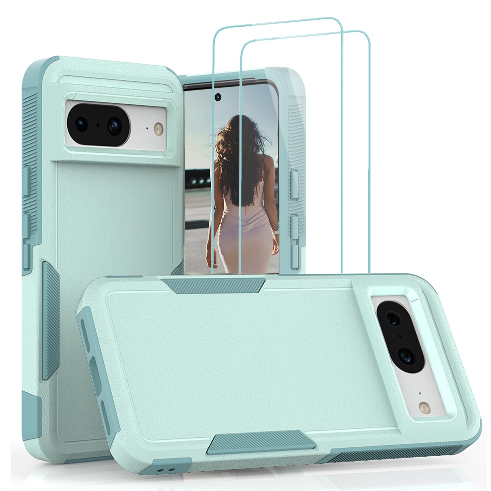 Jeylly for Google Pixel 8 Case with 2PCS HD Screen Protector