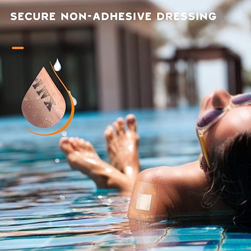 Miniatura 7 de Apósito de película transparente, vendaje impermeable para heridas, parche adhesivo, 2.75 pulgadas de ancho x 2.36 pulgadas de largo, paquete de 100