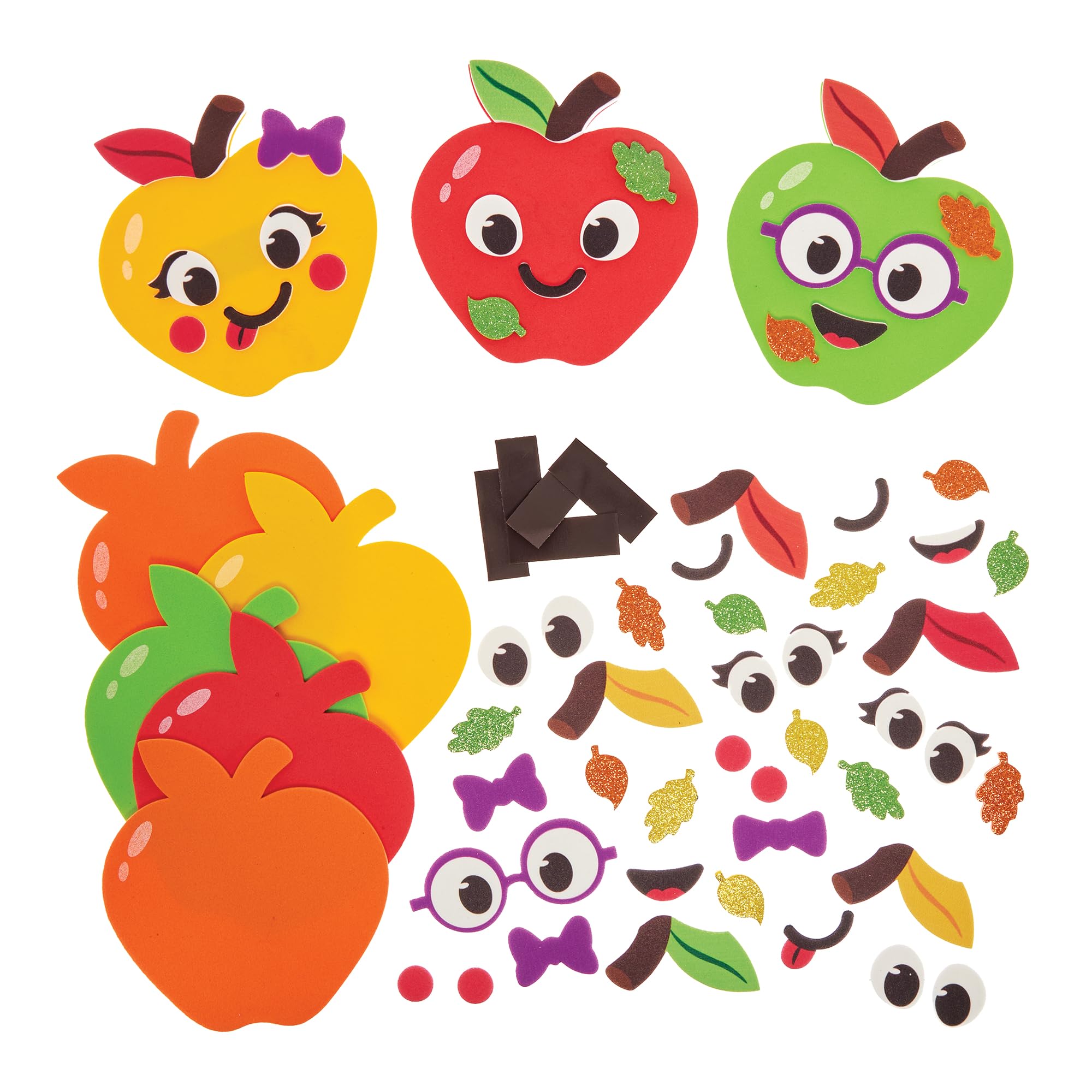 Baker Ross FN306 Apple Mix and Match Magnet Kits - Pack of 8, Autumn Arts and Crafts for Kids, Autumn Decorations