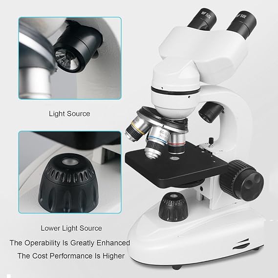 Microscope, Electronic Eyepiece, 5.0 Display, 20000X, Binocular Wide-Angle Eyepiece, Can Be Connected to Mobile Phones, Computers, for Scientific Experiments,10000X
