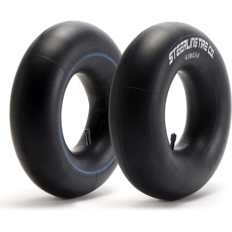 4.10/3.50-6 Heavy-Duty Replacement Inner Tubes [2-Pack] for Lawn Mowers, Wheelbarrows & Wagons