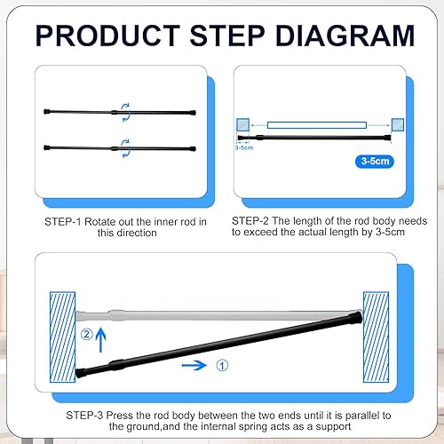 Miniatura 5 de 2 barras de seguridad para ventana, 15.8 pulgadas, ajustable, para puertas correderas, dispositivos de seguridad para ventanas, para mayor seguridad