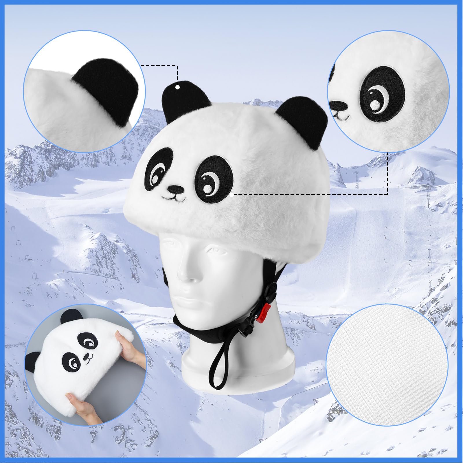 Produktbild von Panda Skihelmüberzug Entzückende Strickmütze Für Sport Snowboarden