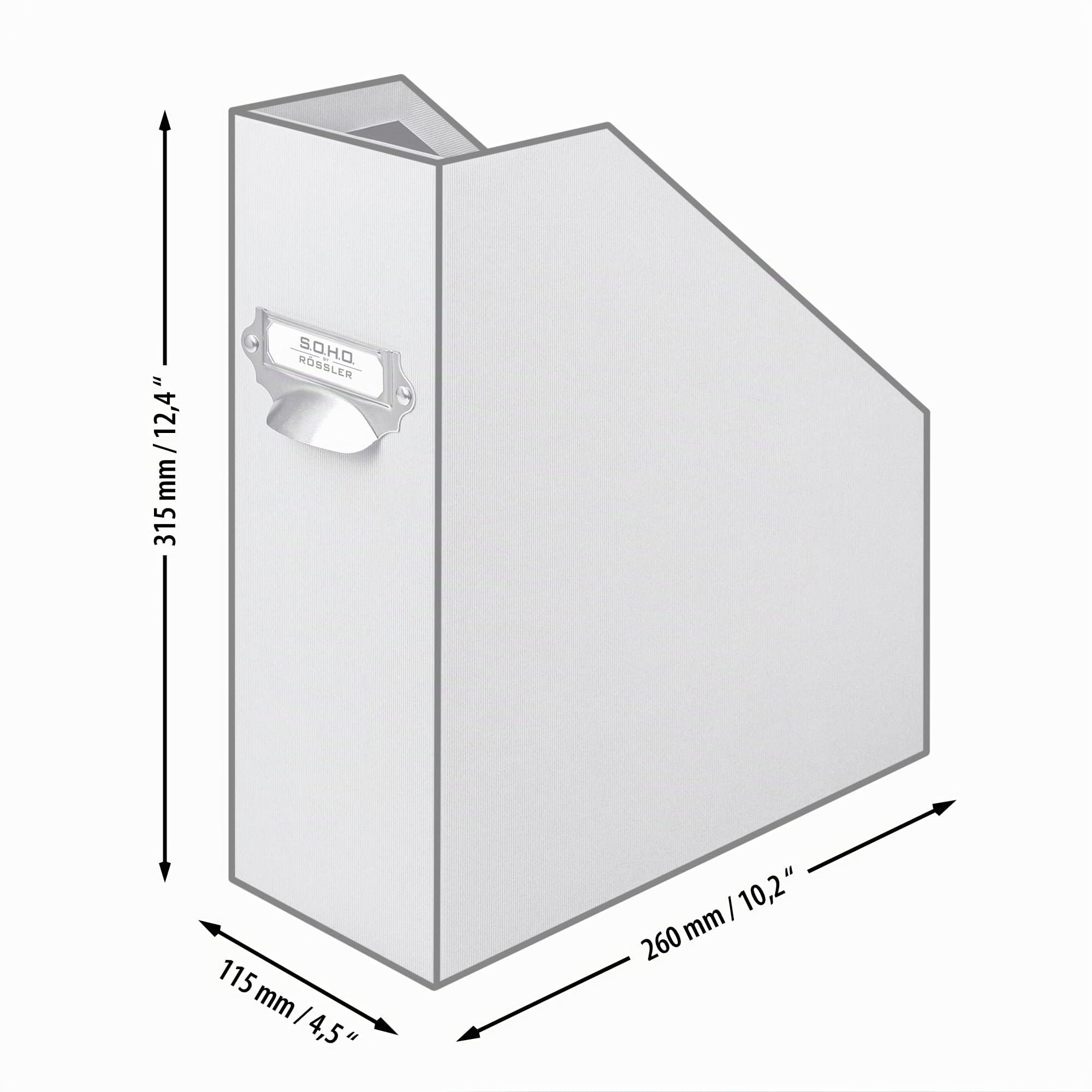 Rössler - S.O.H.O. Porte-revues A4 315 x 260 x 115 mm Rouge | Porte-revues DIN A4 en carton solide pour magazines, documents et dossiers