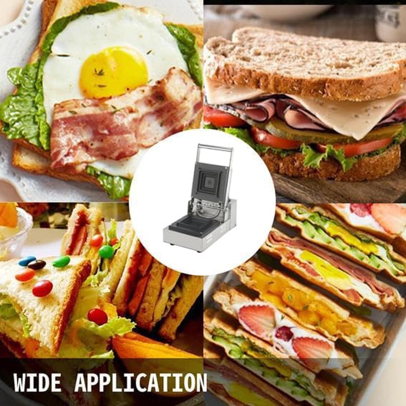 Opiekacz Do Kanapek, Wielofunkcyjny Gofrownica, Komercyjny Opiekacz Do Kanapek, Grill Panini, Tosty śniadaniowe Panini Domowy Gofr, Dla Domu/Piekarni/Supermarketów,A
