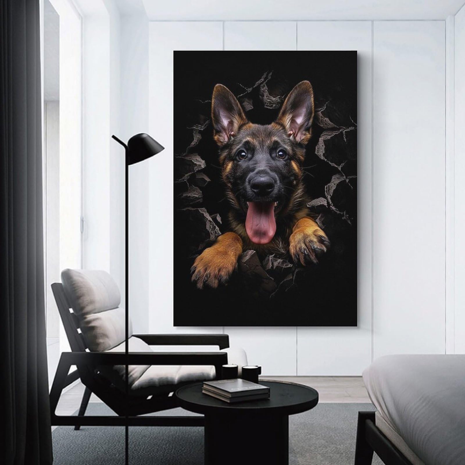 Junmoney Belgian Malinois Decorative Canvas Print, 24x36inch(60x90cm), for Hallway, Bedroom Or Modern Interiors, Gift Idea for Housewarming And Birthdays