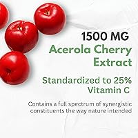 Vista 5 de Natural Vitamin C from Organic Acerola Cherry - High Absorption - with Garlic Ginger & Citrus Bioflavonoids - Immune System & Collagen Booster