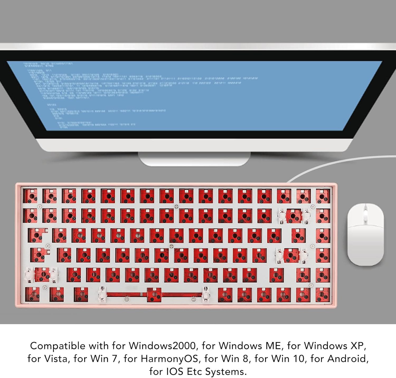 84 キー メカニカル 標準の高さ ホットスワップ可能なトライモード 3 カスタム ピン シャフト カスタマイズされたプログラマブル キーボード 5 ピンク Diy キット 84 キー メカニカル 標準の高さ ホットスワップ可能なトライモード 3 カスタム ピン シャフト カスタマイズされたプログラマブル キーボード 5 ピンク Diy キット