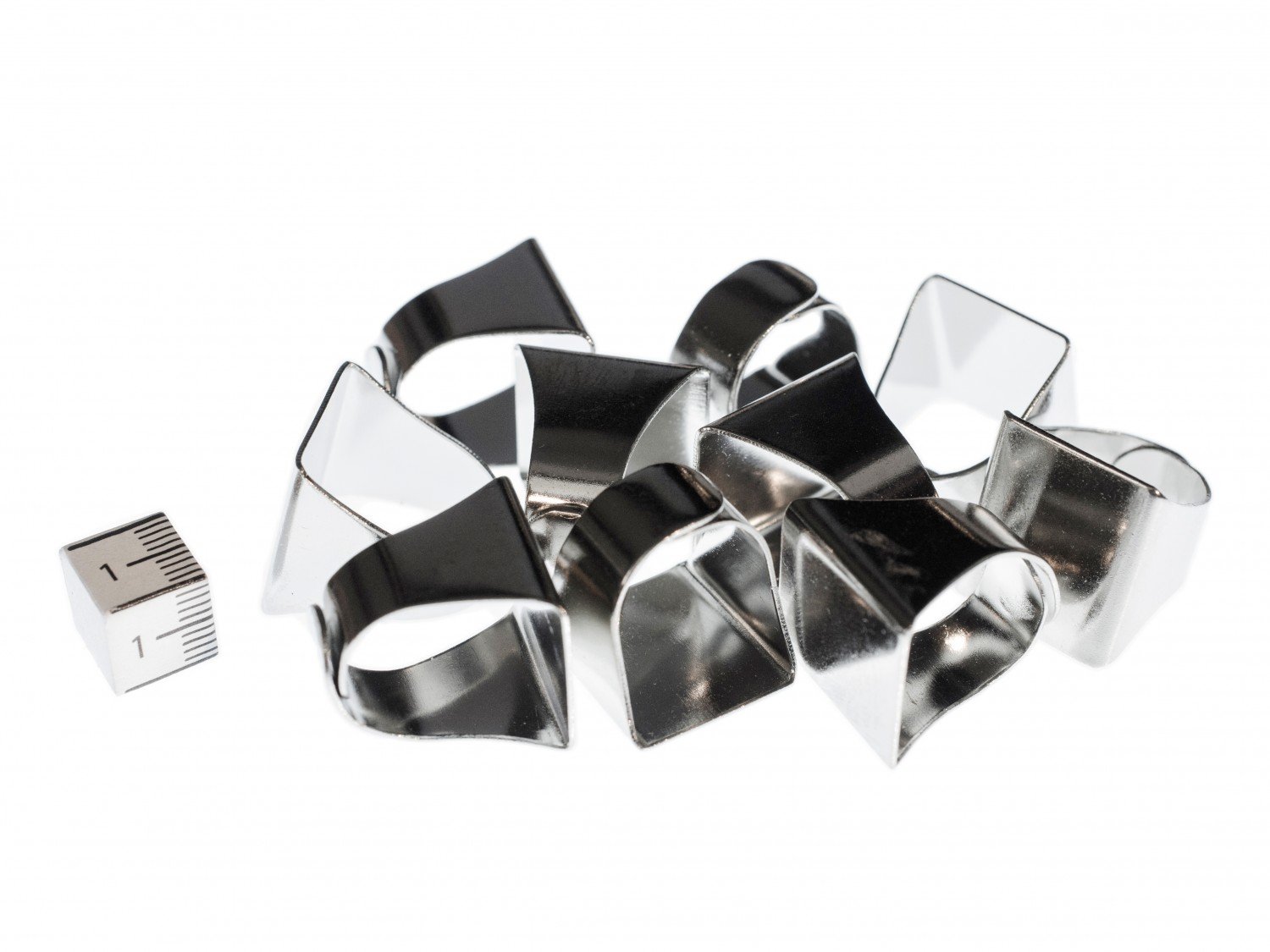 10X Ring Shank Findings Rings Settings Jewelry Supply Miniblings Silver Plated Angular, multicoloured, verstellbar, Platte: 17mm x 20mm - Image 4