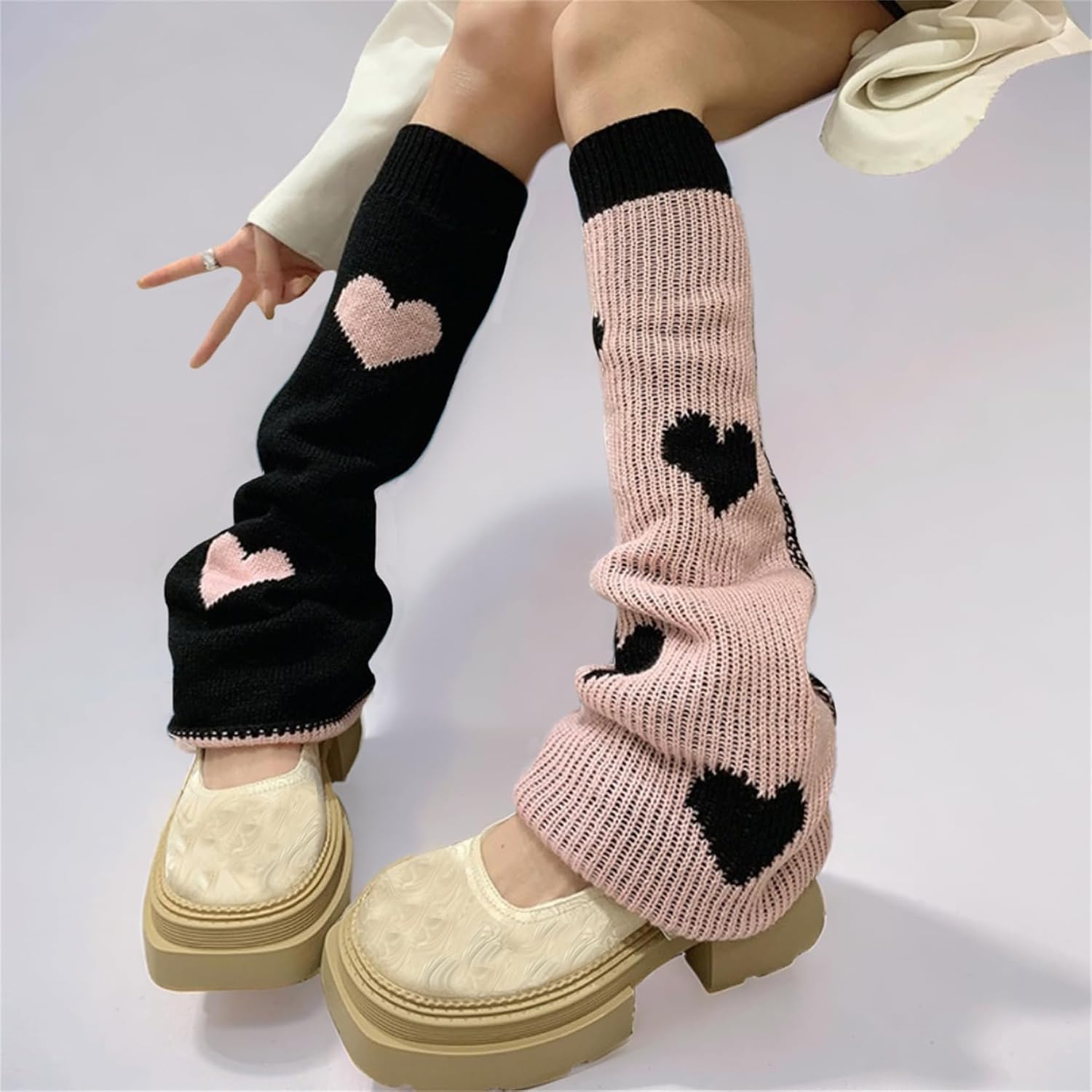Goth Leg Warmers Women Cute Y2k Harajuku Punk Rave Emo Grunge Winter