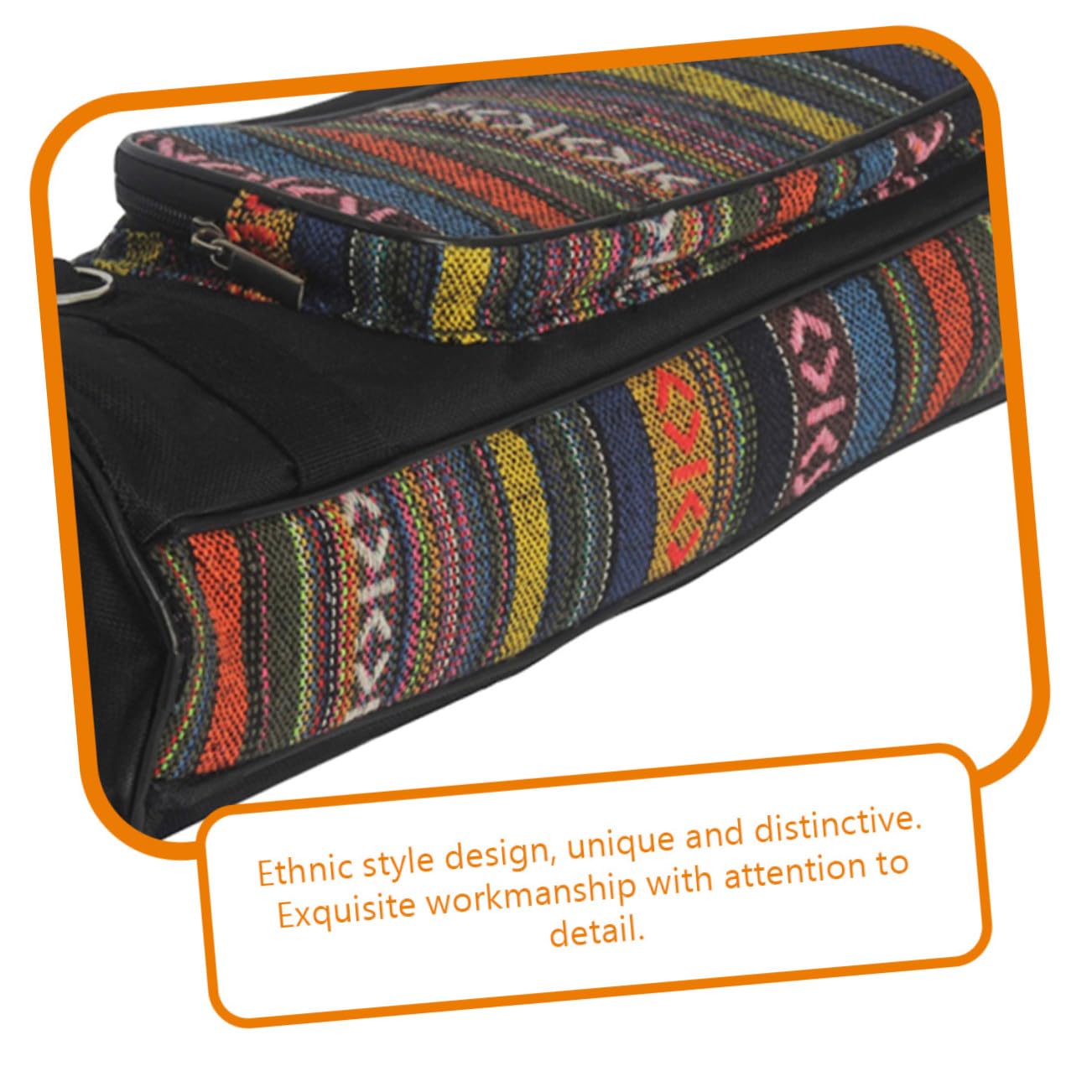 FRCOLOR Estuche Protector y Compartimento Lateral para Tela Oxford Diseño Portátil para Almacenamiento Multifuncional en Estilo Étnico Trompeta