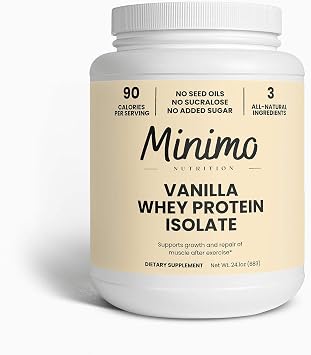 Whey Isolate Protein Powder, Vanilla, Only 3 Ingredients, Whey Protein Isolate, No Seed Oils, No Added Sugar, No Sucralose, 1.51 lbs