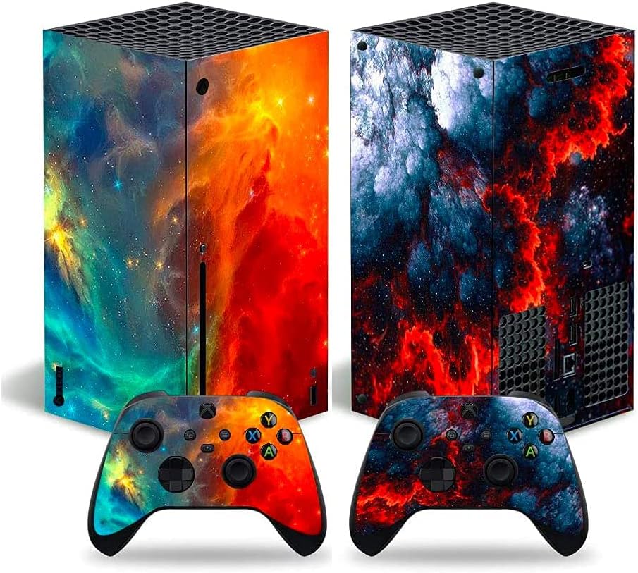 Xbox Series X Skin Stickers Decal Full Body Vinyl Cover for Microsoft Xbox Series X Console and Controllers Bundle (2 Items)