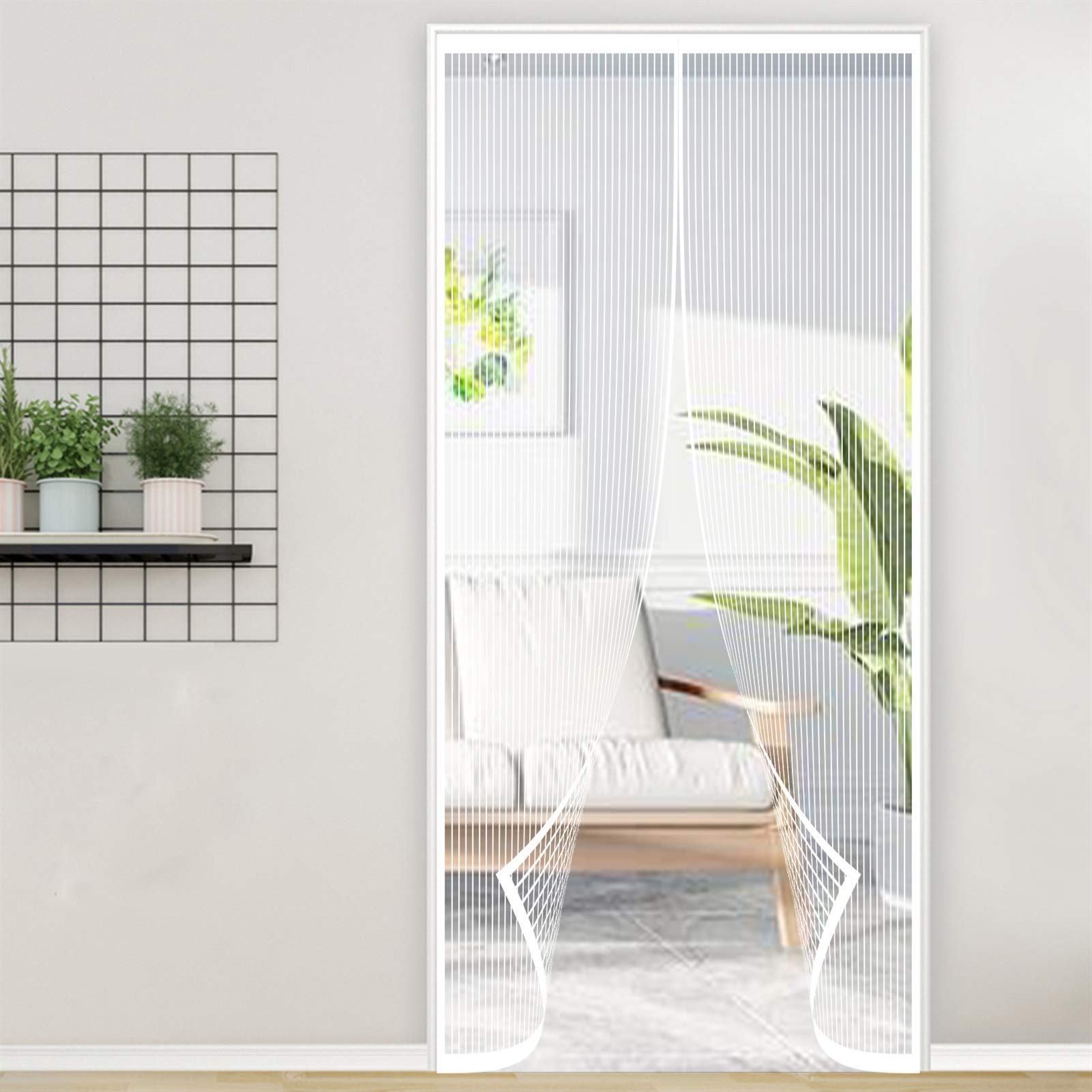 Magnetische hordeur 200x260cm Mesh gordijn - houdt muggen tegen Magnetisch vlieginsect Eenvoudig te installeren zonder boren voor airconditioning kamer keuken deur passen, Wit Magnetische hordeur 200x260cm Mesh gordijn - houdt muggen tegen Magnetisch vlieginsect Eenvoudig te installeren zonder boren voor airconditioning kamer keuken deur passen, Wit