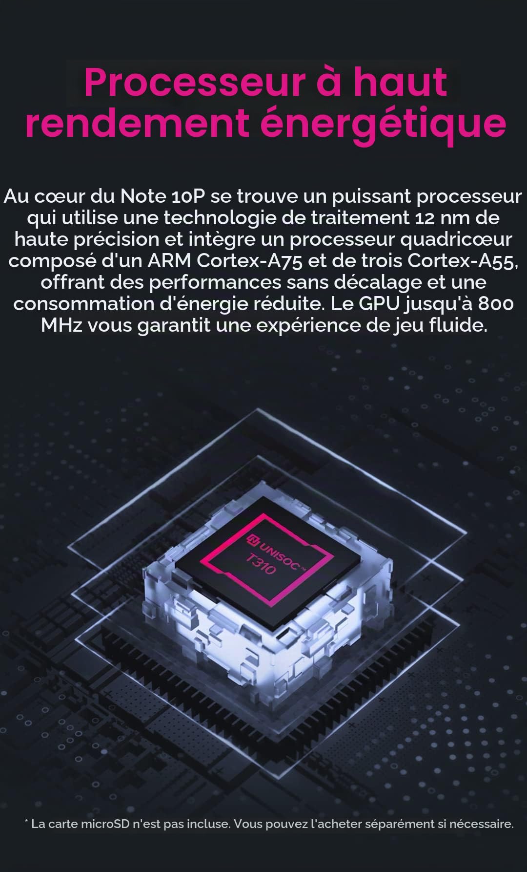 Téléphone Debloqué Ulefone Note 10(P), 3Go RAM 128Go ROM, Triple Caméra 13MP, Smartphone Double SIM, 6,5'' HD+, 3 Emplacements pour Cartes, Android 11, Batterie 5500mAh, Empreintes Digitales Noir