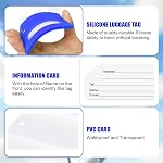 Étiquettes de bagages, 8 Étiquettes de sacs en silicone avec nom ID Cartes et boucles en acier inoxydable, Valises de couleur vive Nom de voyage Étiquette pour valises de voyage, 8 Couleurs