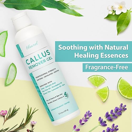 Miniatura 5 de Ebanel Removedor Profesional de Callos para Pies con 20% de Urea, Sal de Epsom, Ácido Salicílico, Ácido Glicólico, Gel Removedor de Callos de Talón