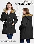 HEEKPEK Womens Fall Jackets Fleece Lined Parka Jacket Hooded Long Warm Coat with Faux Fur Hood Pockets Winter Overcoat