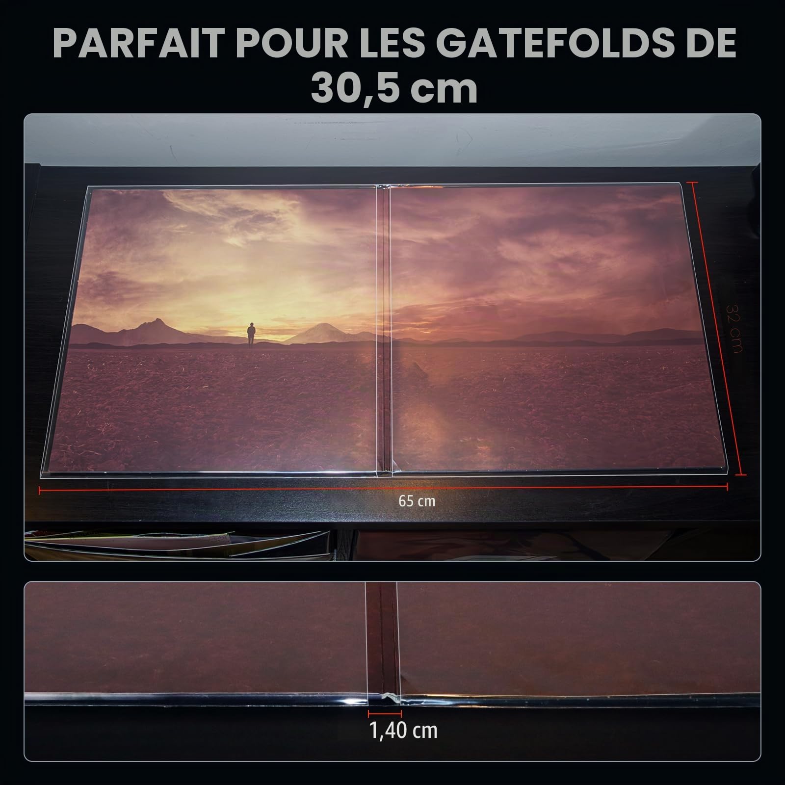 TAKMORK Gatefolds Pochettes d'enregistrement pour albums en vinyle 30,5 cm : pochettes extérieures en plastique transparent 3 mm pour la protection des LP, 25 pièces