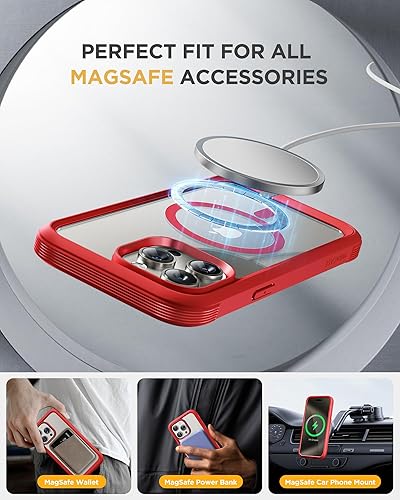 Miniatura 224 de Miracase Glass Series - Funda magnética para iPhone 15, compatible con MagSafe, de cuerpo completo, protector de pantalla de vidrio 9H integrado