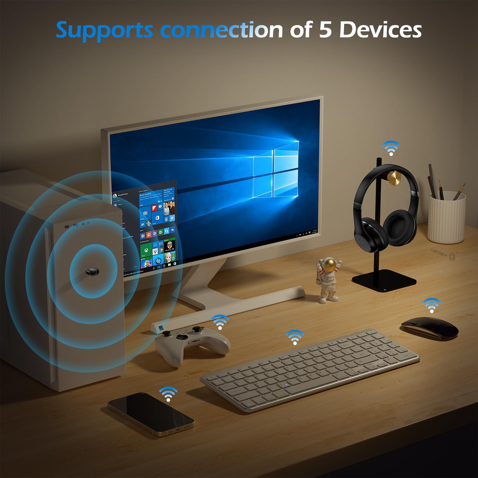 Dongle USB Bluetooth 5.3 Maxuni Per PC – Adattatore Mini, Plug-and-play, Per Windows E Linux