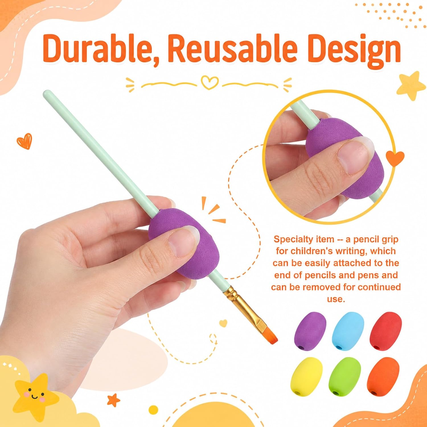 12-Pack Foam Egg Pencil Pen Grips for Adults, Cushioned Writing Aid