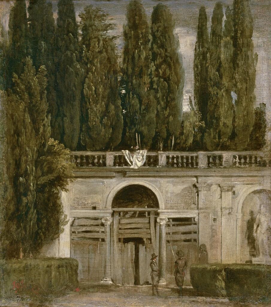 NAAYRASA Famous Vintage Art Painting Modern Poster View of the Gardens of the Villa Medici Inby Diego Velázquez Posters and Prints for Home Decor 60x90cm