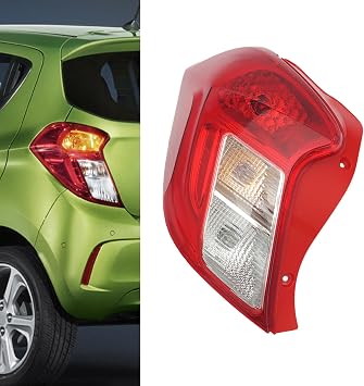 Outer Tail Light Assembly for 2016-2022 Chevrolet Spark 4-Door Hatchback Only For Halogen Hatchback Models Driver Side Halogen Rear Tail Light Assembly Left