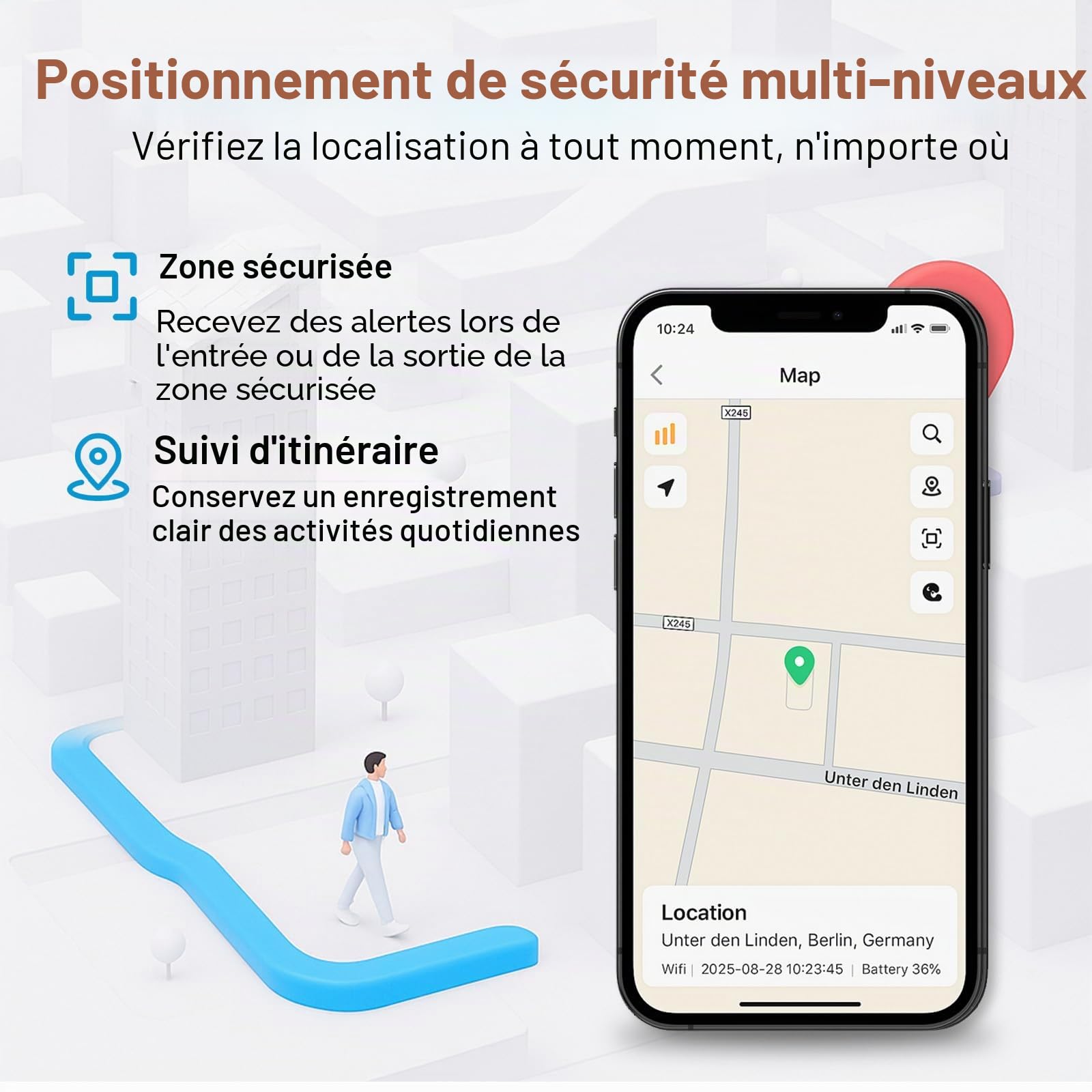Montre Connectée Senior avec Détection de Chute, GPS, Alarme SOS, Appel Vidéo HD, Étanche IP67 – Traceur GPS pour Personnes Âgées Alzheimer et Démence,Rouge