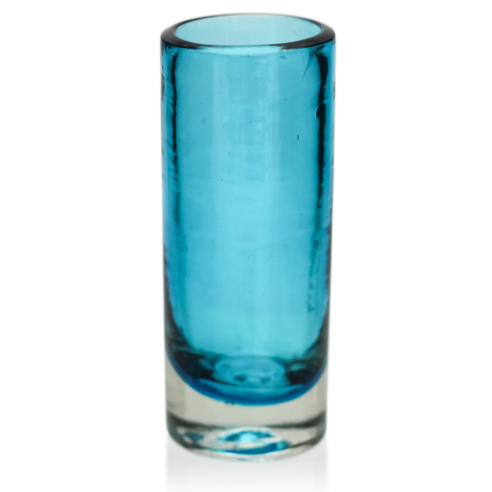 Tumia LAC Verre à Shot ou à Téquila Artisanal - Verre recyclé – Turquoise - par 6 pièces