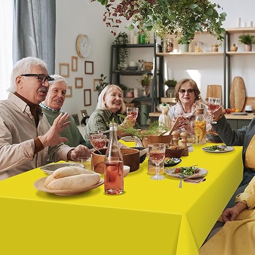 Miniatura 7 de 12 manteles de plástico de otoño, color amarillo, naranja, verde, marrón, rectangular, desechables, para cosecha de otoño, día de Acción de Gracias,