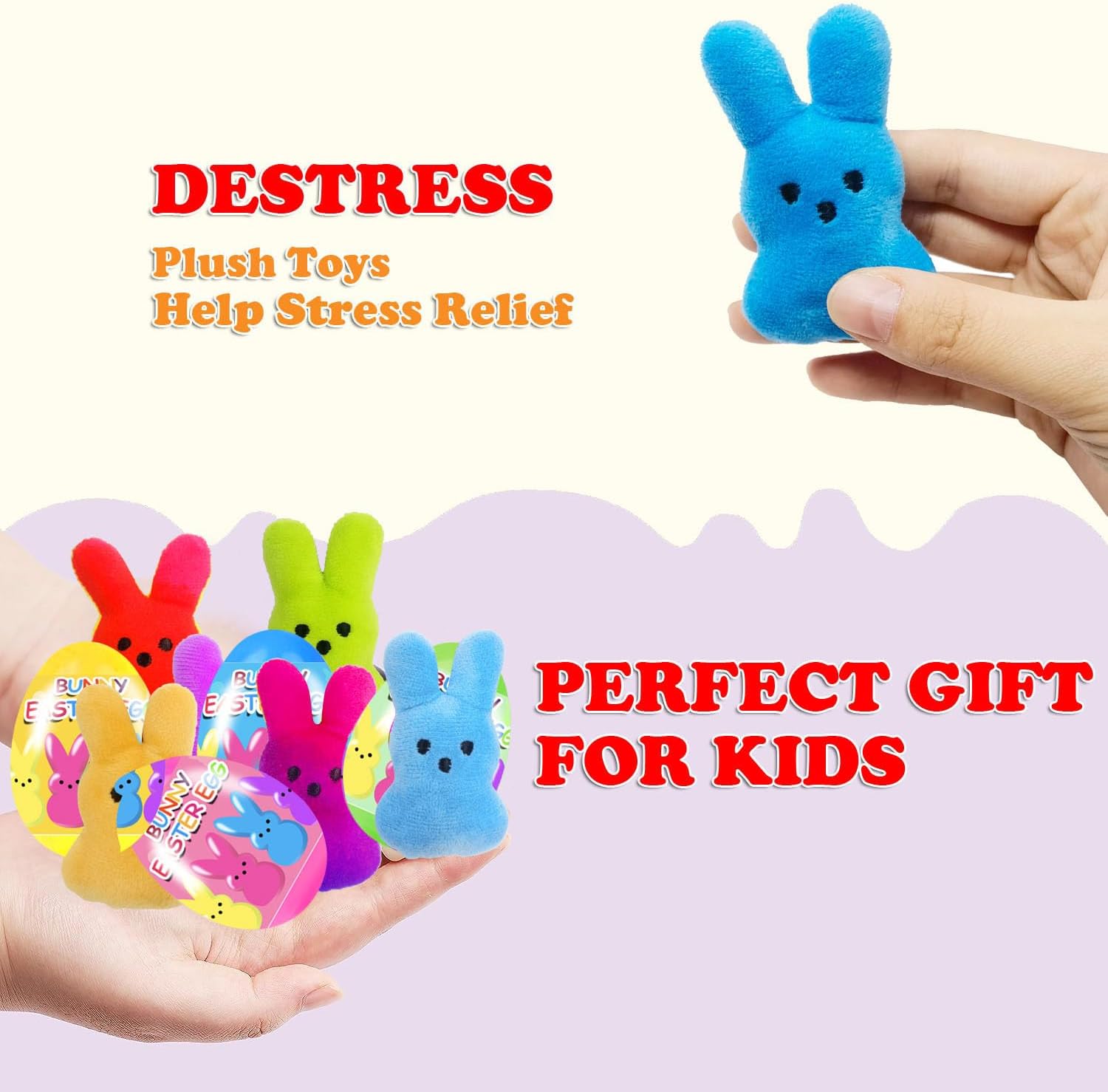 18 Pcs PreFilled Easter Eggs with Plush Bunny Toys Inside Perfect for Kids Girls Boys Easter Egg Fillers Hunt Easter Basket Stuffers Party Favors Gifts - Image 2