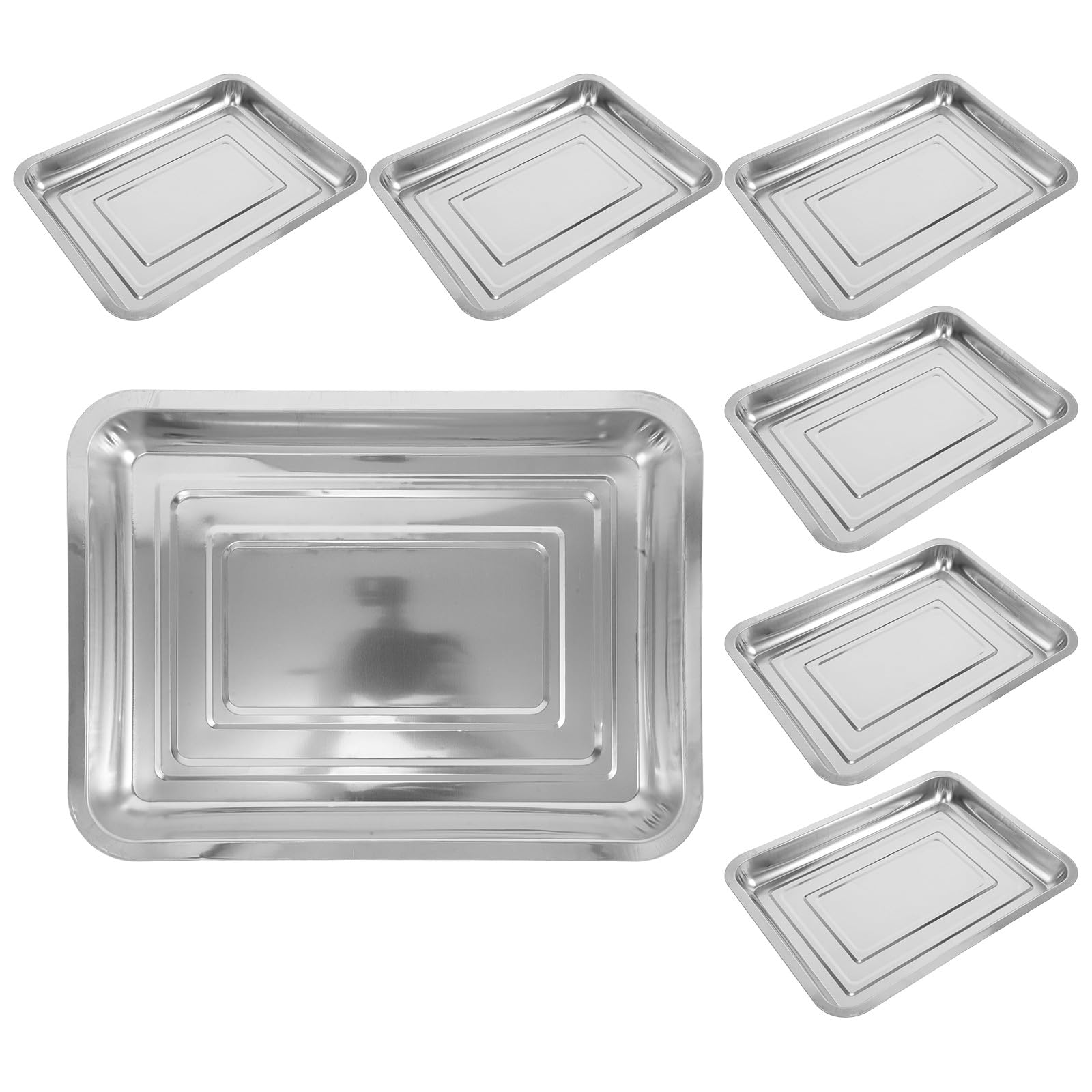 Mipcase 6 Stück Anzuchtschalen aus Edelstahl mit Effizienter Wasseraufnahme und Einfachem Umpflanzen für Indoor Garten und Pflanzenstarter im Hausgarten