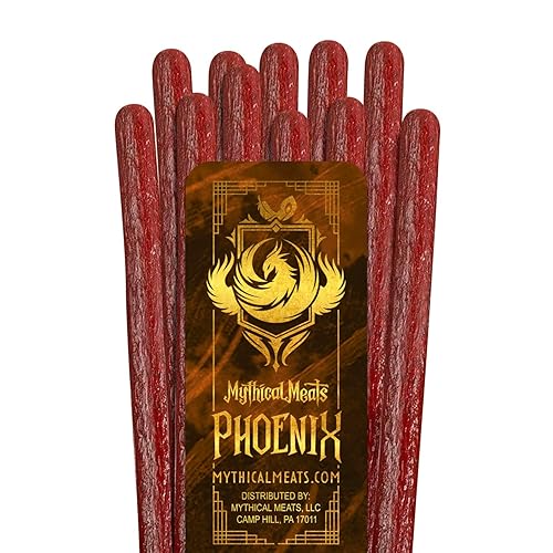 Miniatura 1 de Mythical Meats Sabor original (Phoenix) Paquete de 12 palitos de refrigerio - Pavo de pimiento dulce con carne de res - Carnes secas y deshidratadas