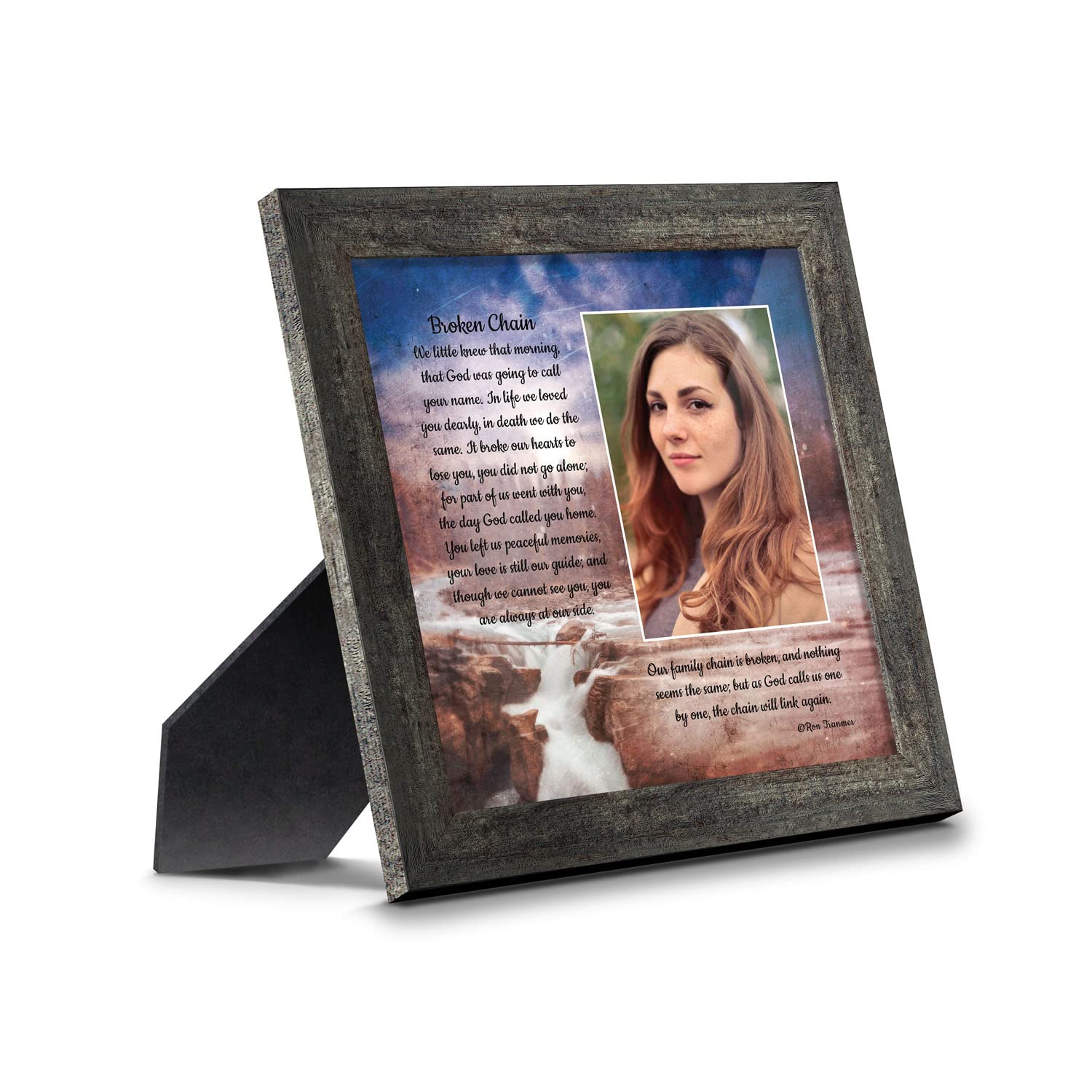 Cornice Portafoto Commemorativa In Legno Con Ciondolo - Ricordo Per La Perdita Di Mamma, Papà, Persona Cara