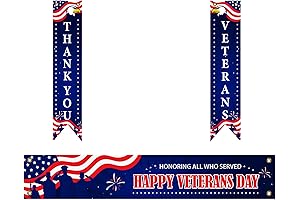 Veterans Day Decorations, Porch Banner for Veteran's Day