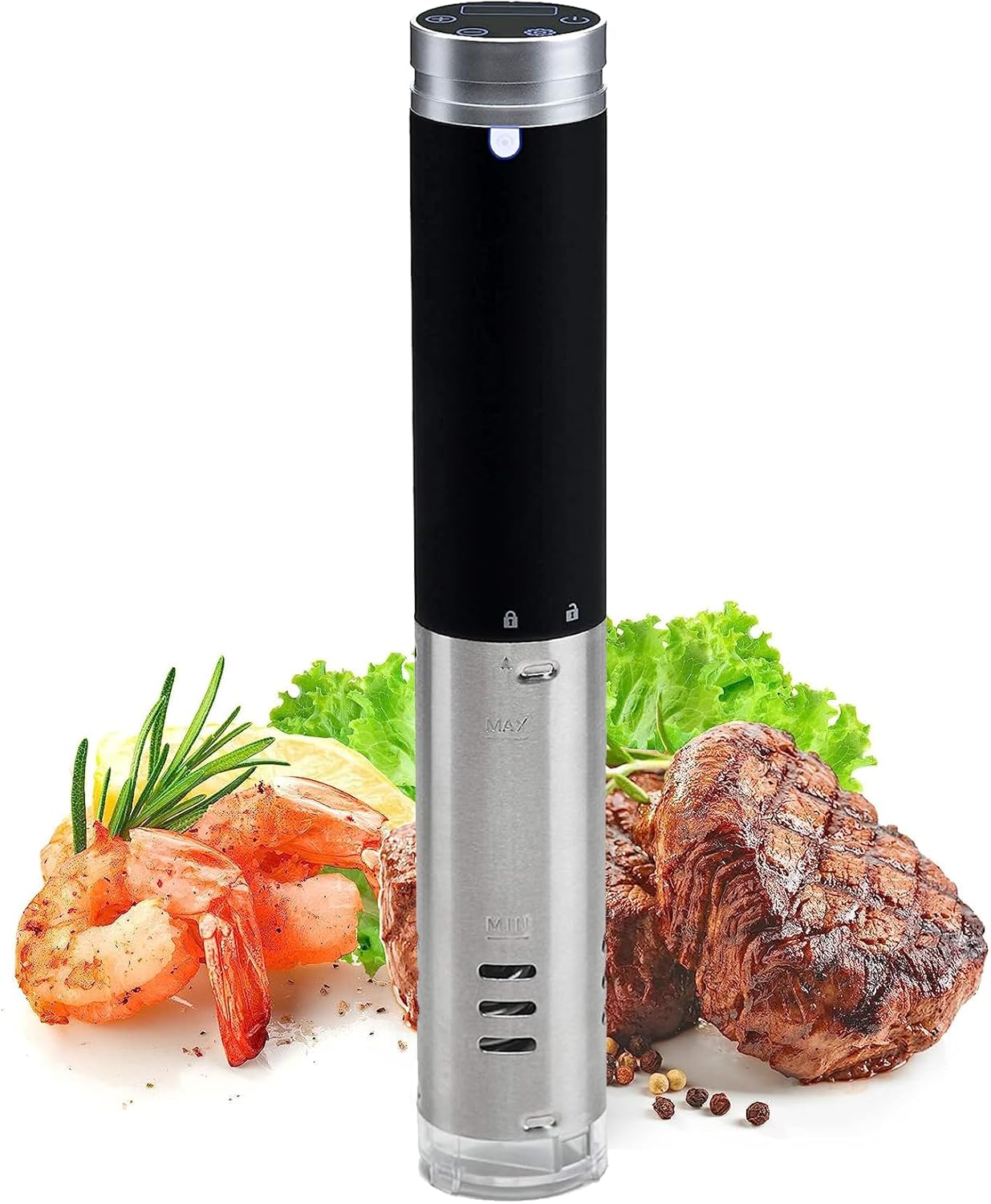 aKosco Sous Vide Machines, Sous Vide Cooker with Digital Display, Fast-Heating Immersion Circulator with Accurate Temperature and Time Control, Low Noise and IPX7 Waterproof, 1200W