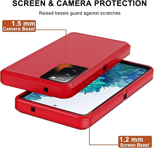 Miniatura 5 de Funda para Samsung Galaxy S20 FE 5G con funda de clip para cinturón, 2 protectores de pantalla, resistente grado militar, cuerpo completo, a prueba