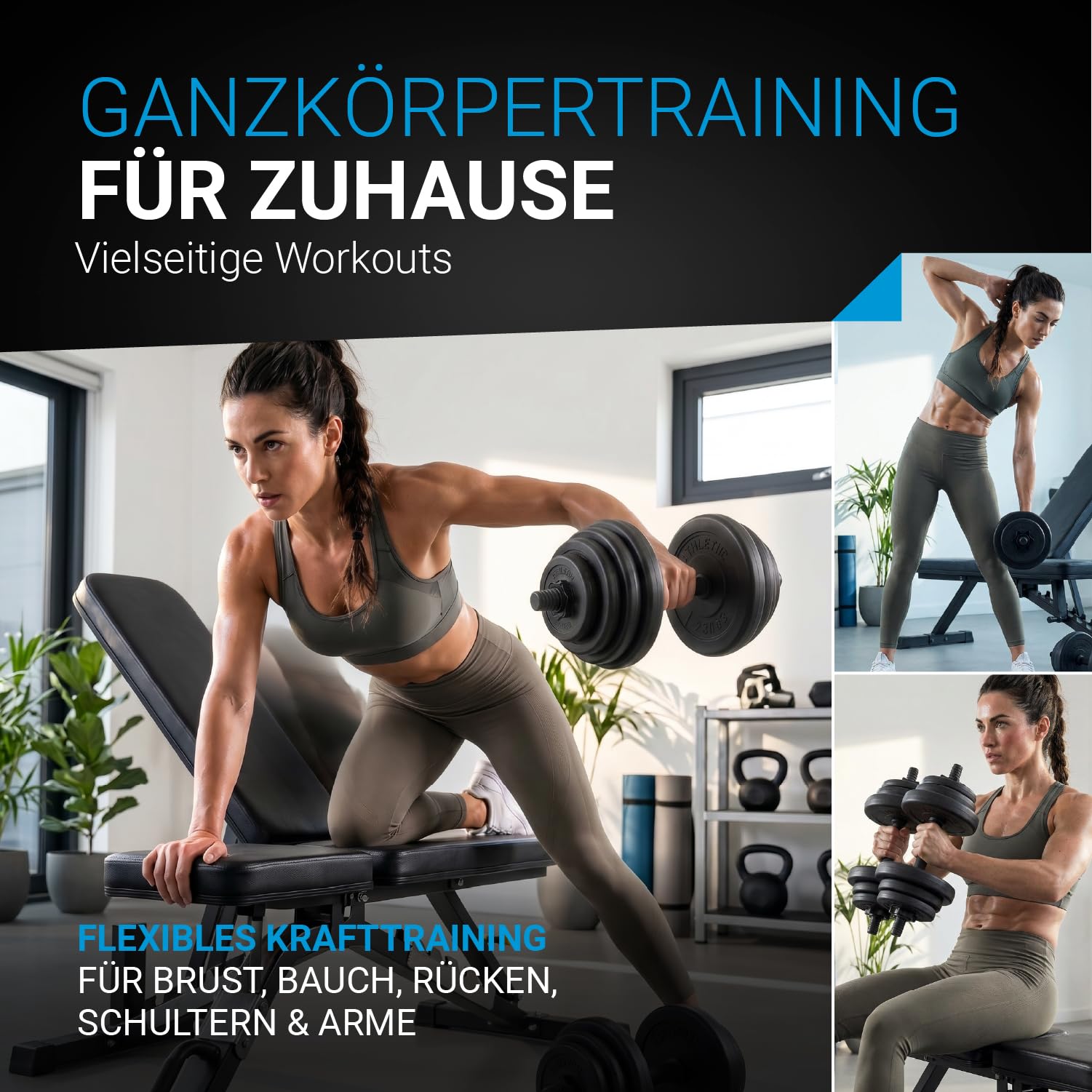 ArtSport Zestaw 2 hantli 20/30/40 kg – zestaw krótkich hantli z 2 hantlami krótkimi, ciężarkami i 4 zapięciami gwiazdowymi