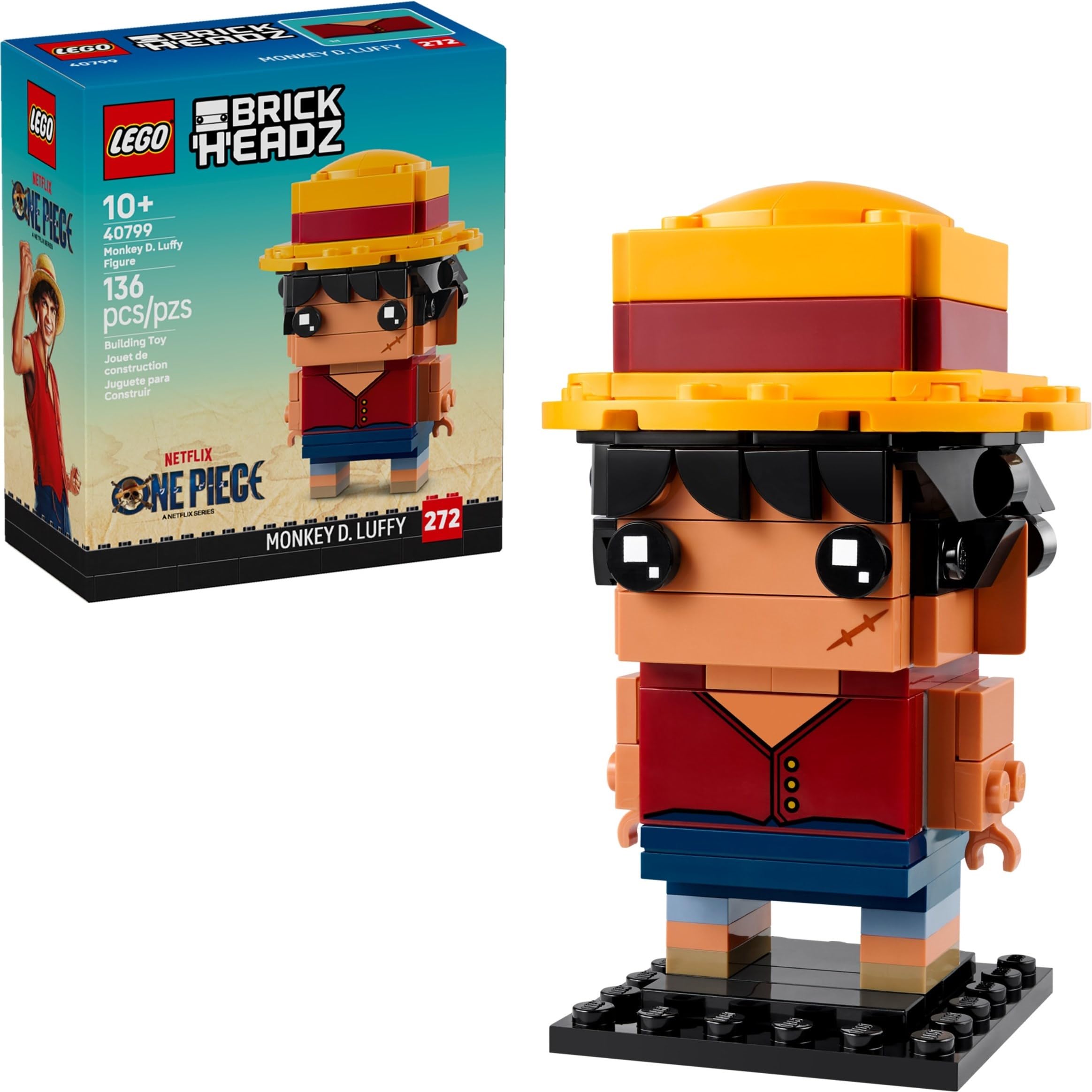 Amazon.com: LEGO Brickheadz One Piece Monkey D. Luffy Figure 40799