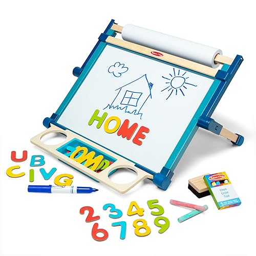 Melissa & Doug Magnetic Tabletop Easel, Deluxe Double-Sided Wooden Art
