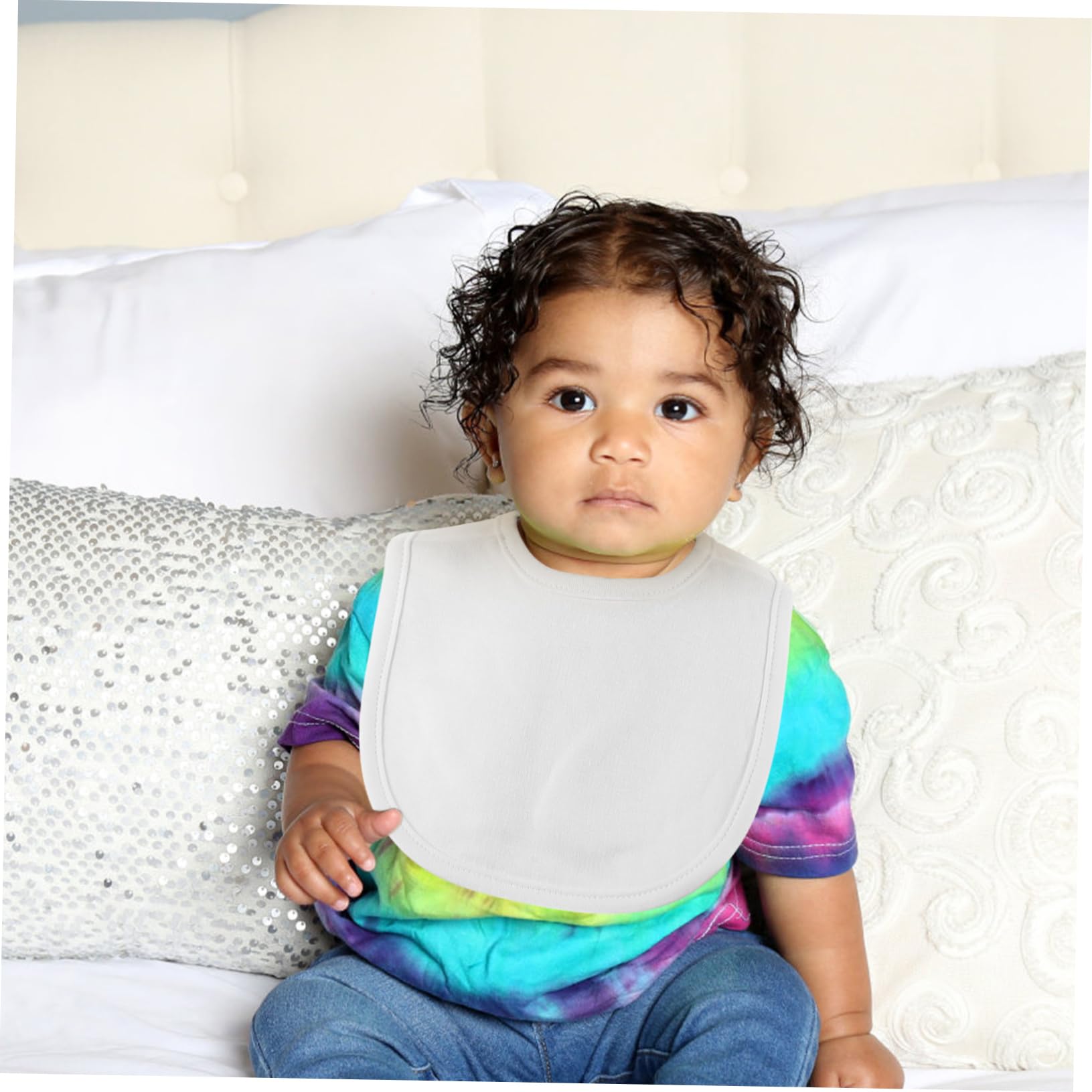 8pezzi Bavaglini Per Impermeabili e Assorbenti Per Svezzamento e Teething Con Chiusura Per Comfort e Facilità Uso