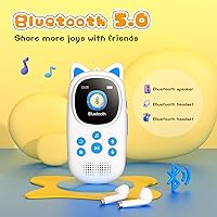 Vista 3 de Reproductor de MP3 para niños, reproductor de MP3 Bluetooth 5.0 de 32 GB, reproductor de música infantil con radio FM, altavoz, grabadora de voz