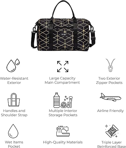 Miniatura 3 de Clementine Bolsa de mano Bolsas de fin de semana para mujer Bolsas de viaje perfectas para mujeres, bolsa de noche y bolsa de gimnasio para mujer