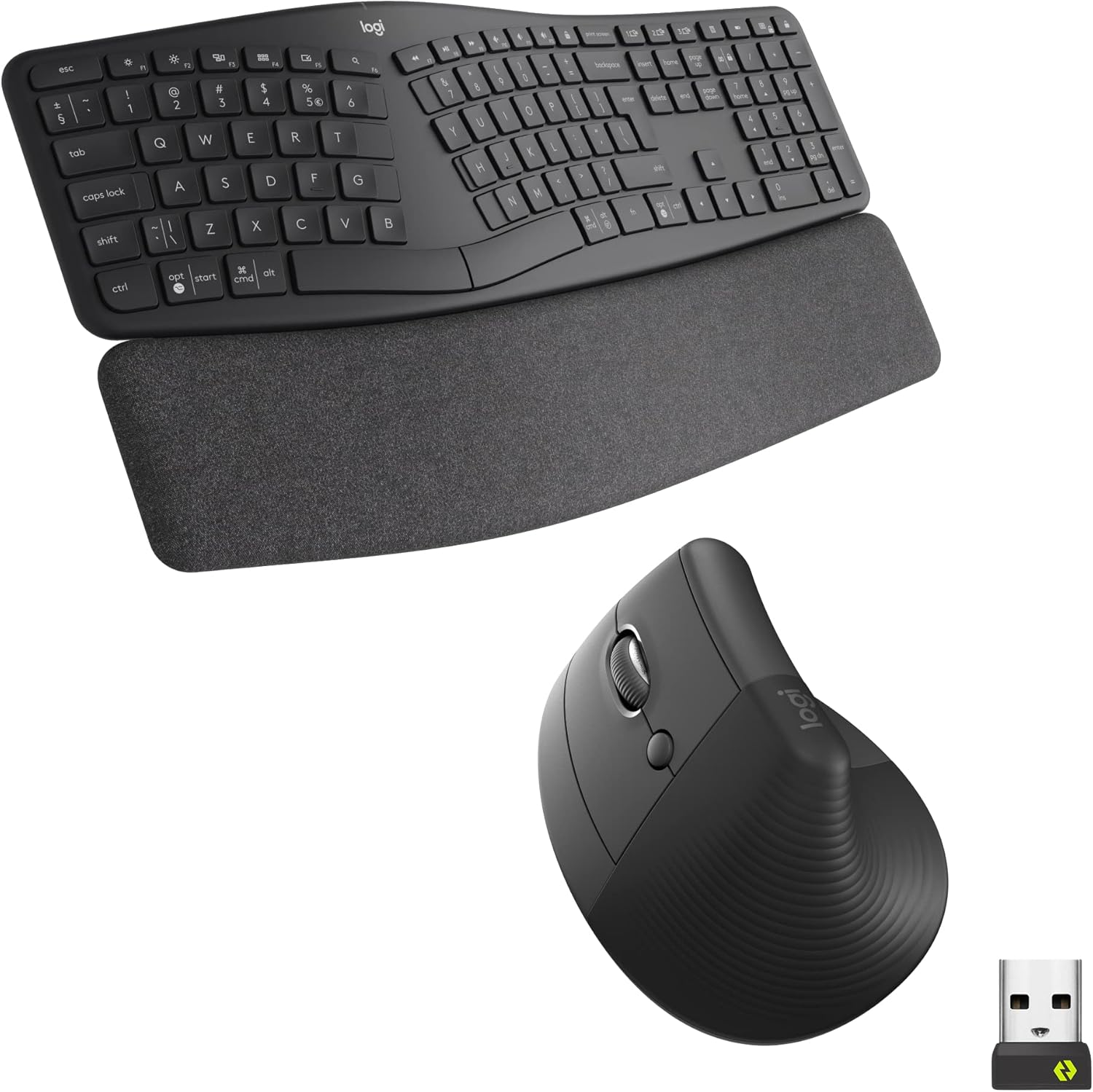Logitech ERGO K860 Split Wireless Keyboard with wrist support and Lift