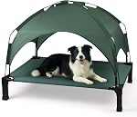 Heeyoo Elevated Lit pour chien avec canopée amovible, lit pour chien portable avec tente d'ombre de protection solaire, lit de refroidissement pour chien élevé pour chiens, bleu 42in