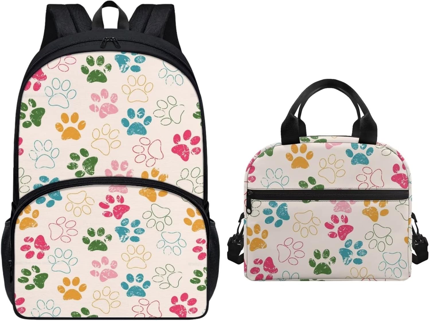 Set Zaino E Borsa Pranzo Per Bambini – 2 Pezzi, Leggero, Con Tasca PC 15.6", Per Scuola Elementare - 2