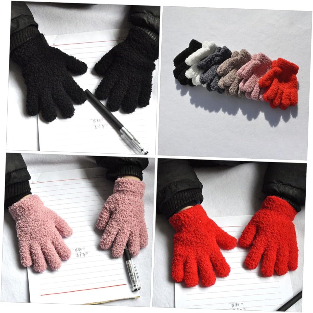 Holibanna Knitted Fabric Cotton Gloves Hand Compact Warm Gloves Wool Mittens