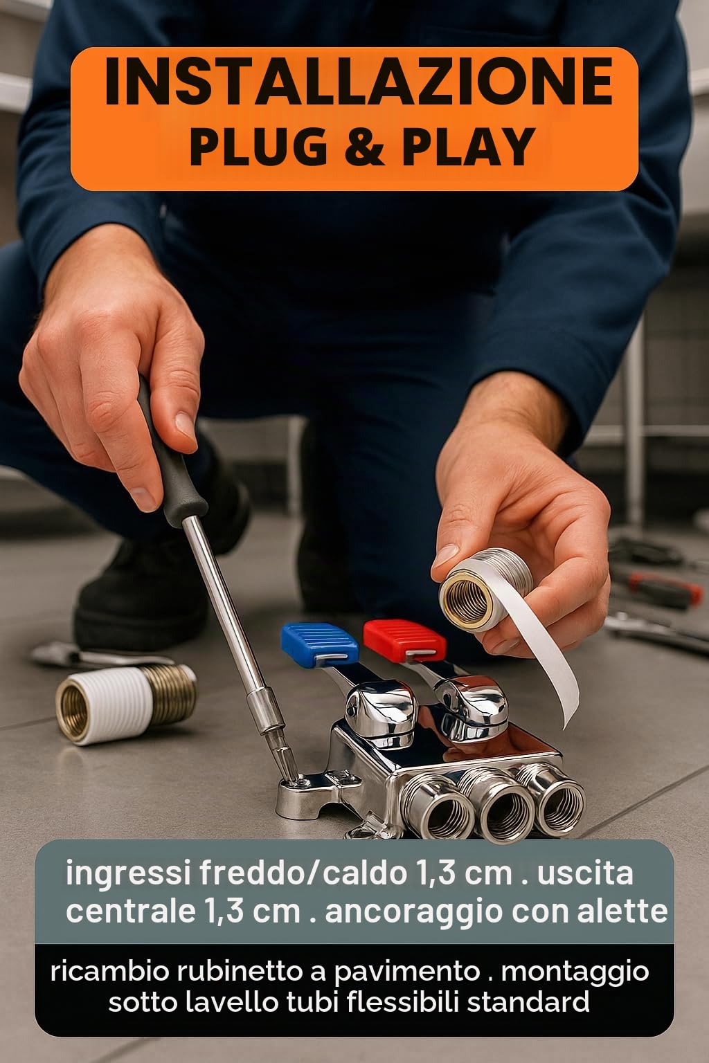 Linea Bianca - Pedale miscelatore acqua fredda/calda