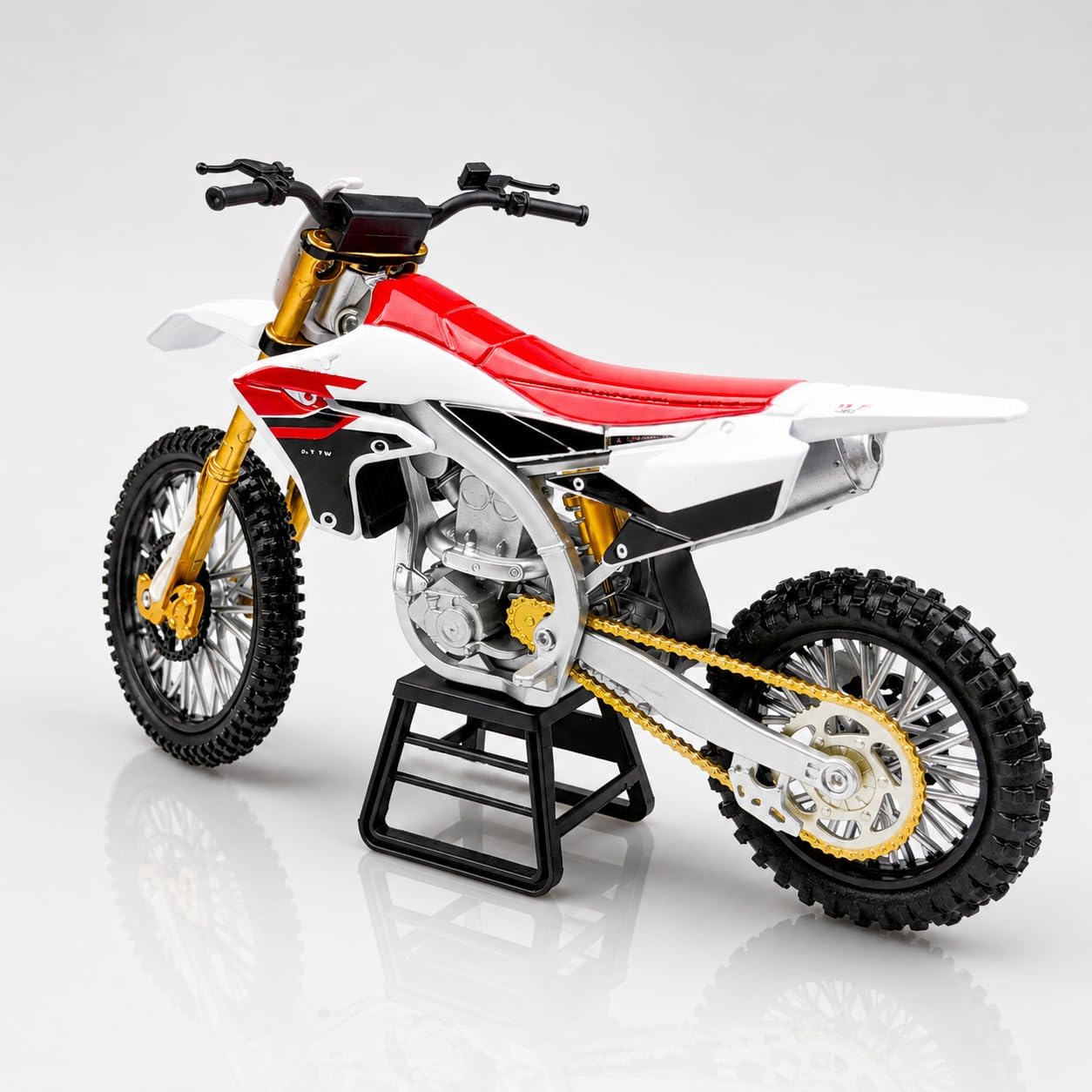 Dirt Bike Motorcycle Model – 1:12 Scale Diecast White Motocross Motorbike with Realistic Details, Alloy Body, Display Gift for Enthusiasts